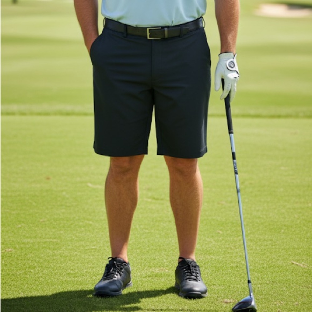 PGA Tour Classic Black Flat Front Shorts - Men’s